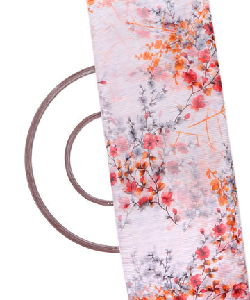 White Colour Floral Print Chiffon Fabric